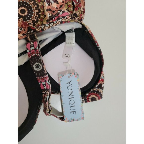 Yonique | Tankini Bathing Suit Top for Women | One Piece | Medallion Print XS - Picture 4 of 6
